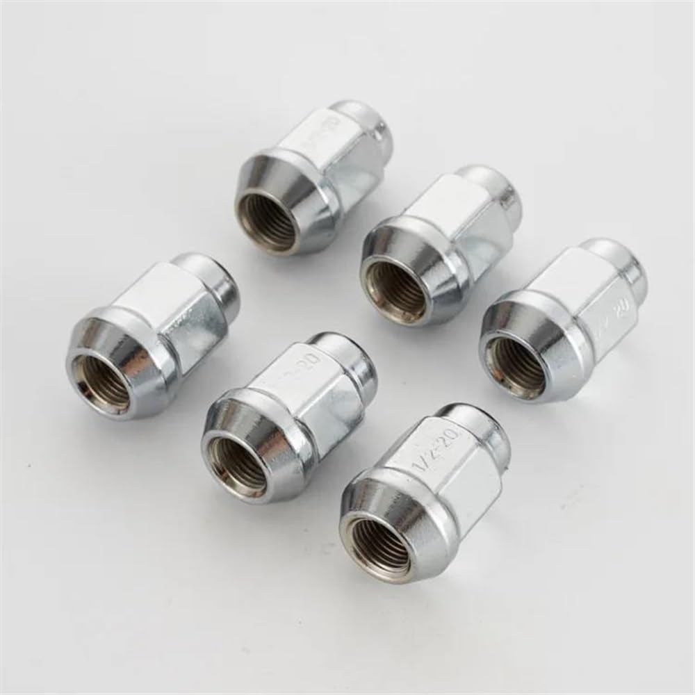 RAVTAKL Radnabenschraube Kompatibel Mit Mazda Auto-Radmuttern, Ausbuchtung, Eichelkegel, Stahlschrauben, Kopfdeckel, M14 X 1,5, M12 X 1,5, 4 Stück(Silver,M14x1.5) von RAVTAKL