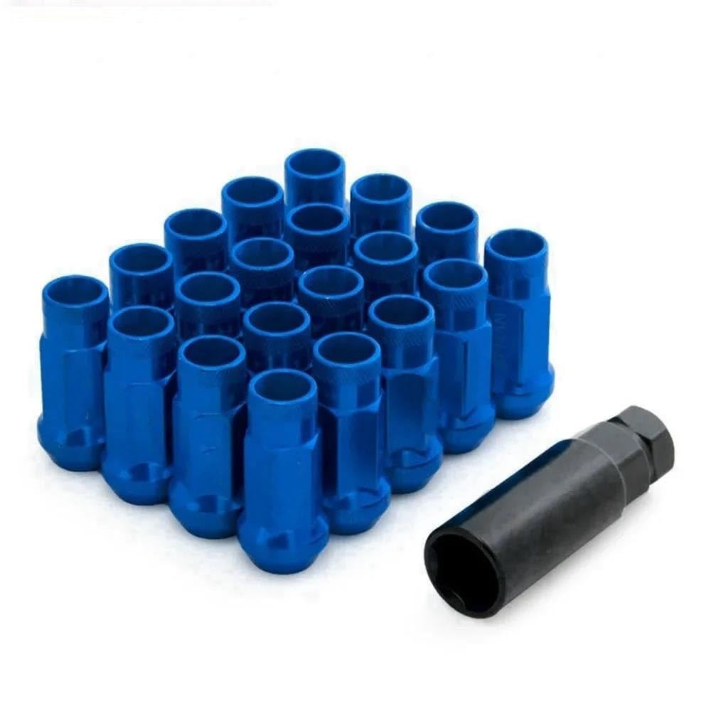 RAVTAKL Radnabenschraube Kompatibel Mit Mazda Auto Stahlradmuttern Radschrauben Unterlegscheibe Feststellradmuttern M12x1,5 M12x1,25 20 Stück(Blue,M12x1.5) von RAVTAKL