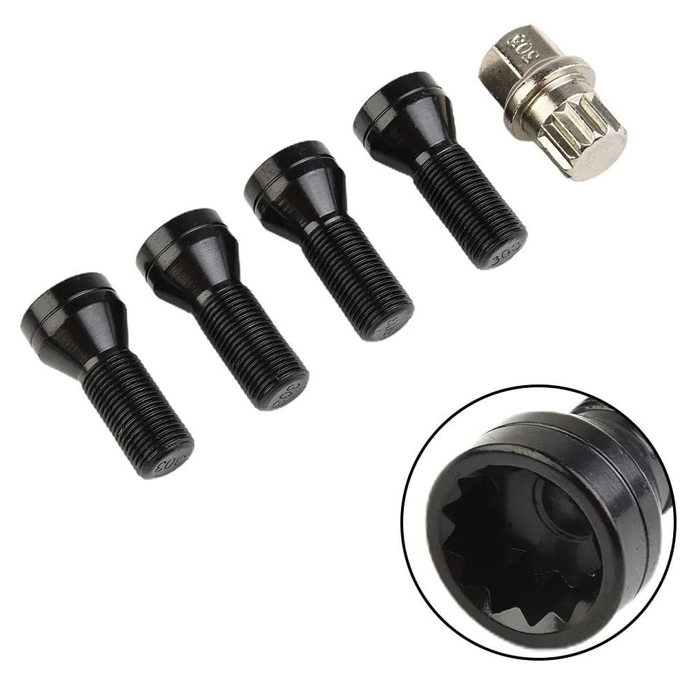 RAVTAKL Radnabenschraube Kompatibel Mit Mini Für Cooper Für R60 F60 R54 R55 R56 M14x1,25 Schraube Stahlfelgen Verriegelungsbolzen M14x 1,25 M12x1,5 Eichel-Radmutter 4 Stück(M12x1.5) von RAVTAKL