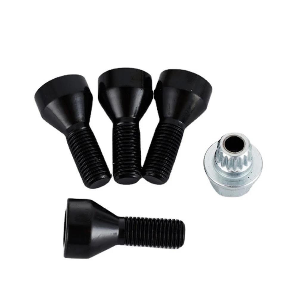 RAVTAKL Radnabenschraube Kompatibel Mit Mini Für Cooper Für R60 F60 R54 R55 R56 M14x1,25 Schraube Stahlfelgen Verriegelungsbolzen M14x 1,25 M12x1,5 Eichel-Radmutter 4 Stück(M14x1.25) von RAVTAKL