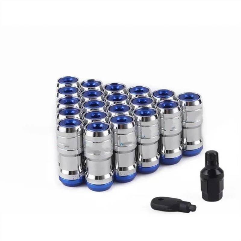 RAVTAKL Radnabenschraube Kompatibel Mit Mitsubishi Formula Radschrauben, Alufelgenmuttern, Stahlfelgen, Sicherungsmuttern, Eichelfelgen, M12x1,5, 20 Stück(Blue) von RAVTAKL