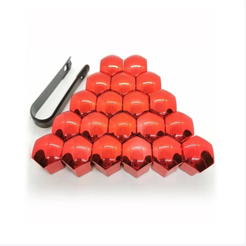 RAVTAKL Radnabenschraube Kompatibel Mit Opel 2015 2016 2017 2018 2019 Autoreifen-Radnabenabdeckungen 17 Mm 19 Mm Radschrauben Radmuttern 20 Stück(Red,21mm) von RAVTAKL