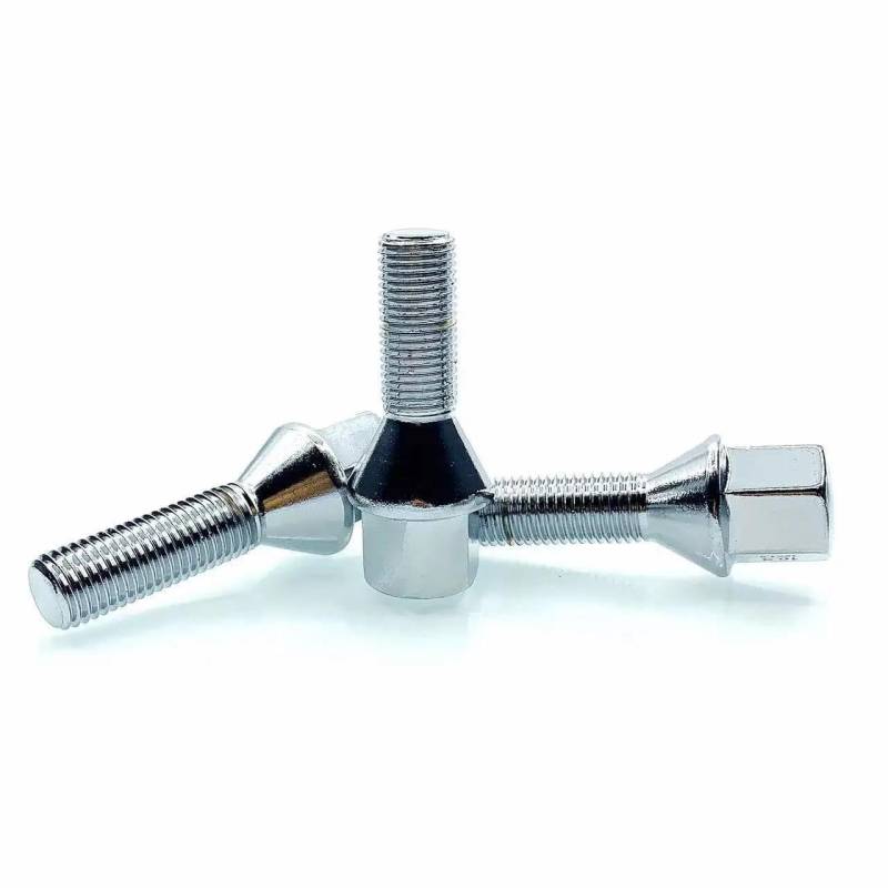 RAVTAKL Radnabenschraube Kompatibel Mit Peugeot Radmuttern Radnabe Radmutternschraube Konische Oberfläche Flache Unterlegscheibe Radsicherungsschrauben 20 Stück, M12 X 1,5(White,M12x1.5-55mm) von RAVTAKL