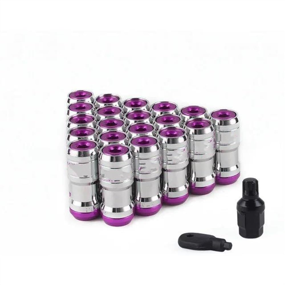 RAVTAKL Radnabenschraube Kompatibel Mit Suzuki Formula Radschrauben, Alufelgenmuttern, Stahlfelgen, Sicherungsmuttern, Eichelfelgen, M12 X 1,25, 20 Stück(Purple) von RAVTAKL