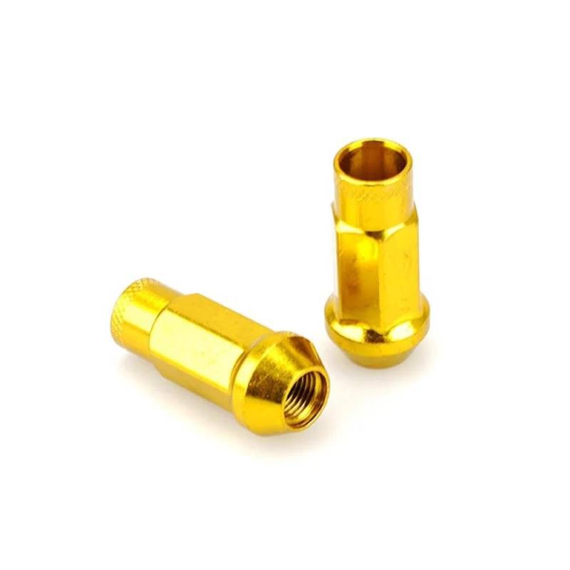 RAVTAKL Radnabenschraube Kompatibel Mit Suzuki Radmuttern Radbolzen Radschrauben Eisen Auto Unterlegscheibe Feststellradmuttern M12x1,5 M12x1,25 20 STK(Gold,M12x1.5) von RAVTAKL