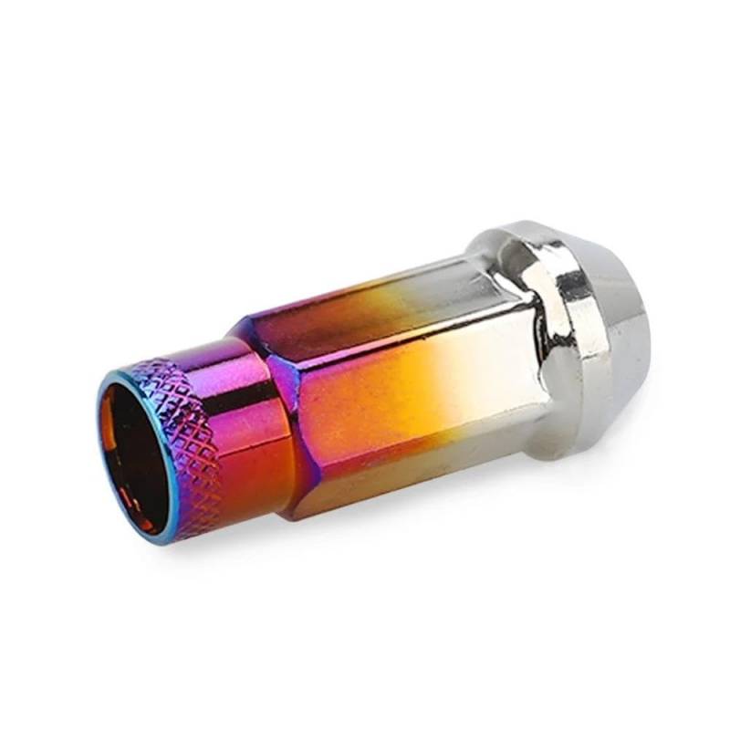 RAVTAKL Radnabenschraube Kompatibel Mit Suzuki Radmuttern Radbolzen Radschrauben Eisen Auto Unterlegscheibe Feststellradmuttern M12x1,5 M12x1,25 20 STK(Neo Chrome,M12x1.5) von RAVTAKL