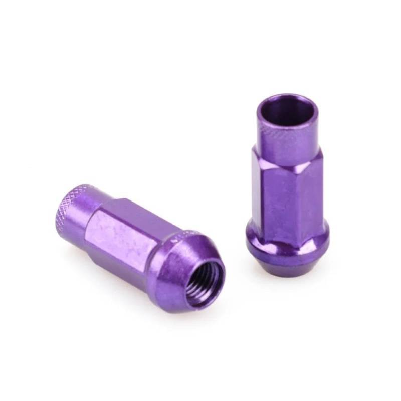 RAVTAKL Radnabenschraube Kompatibel Mit Suzuki Radmuttern Radbolzen Radschrauben Eisen Auto Unterlegscheibe Feststellradmuttern M12x1,5 M12x1,25 20 STK(Purple,M12x1.5) von RAVTAKL