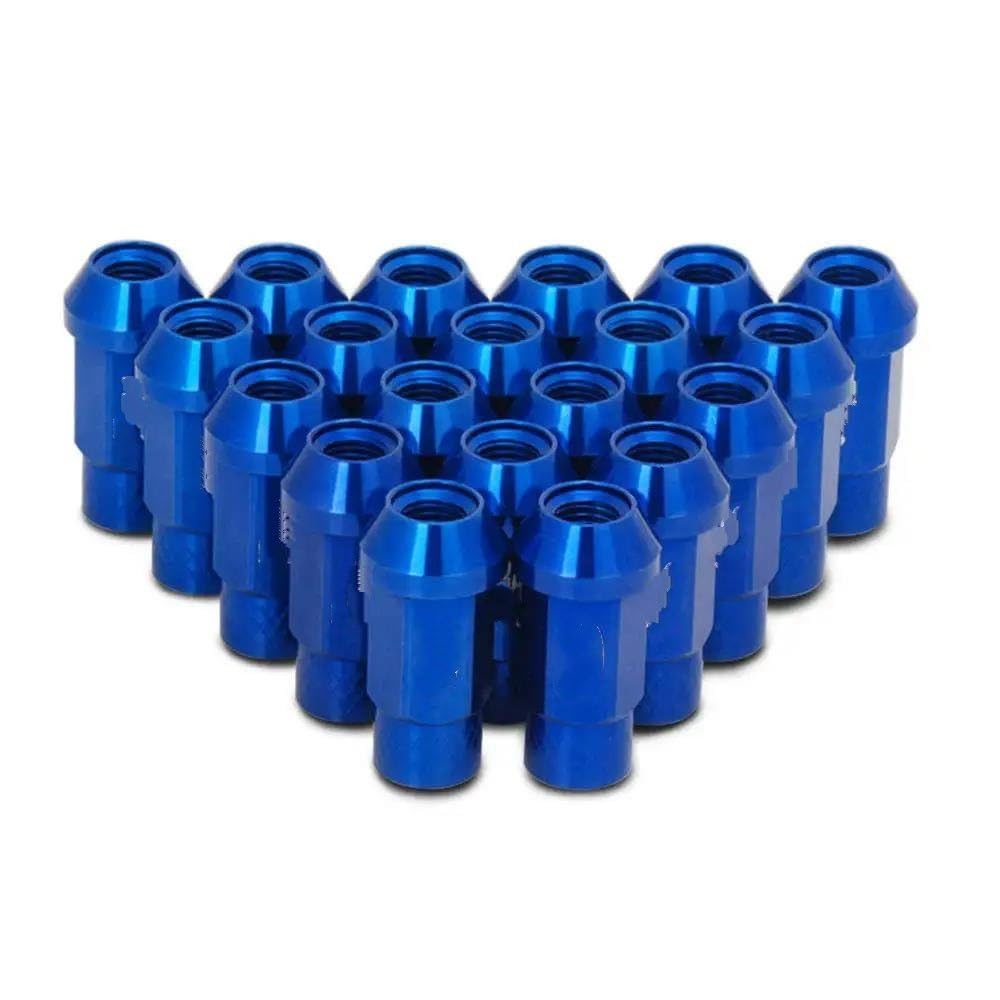 RAVTAKL Radnabenschraube Kompatibel Mit Toyota Aluminium-Radschrauben Radmuttern M12x1,25 M12x1,5 Autozubehör 50mm 20 STK(Blue,M12x1.25) von RAVTAKL