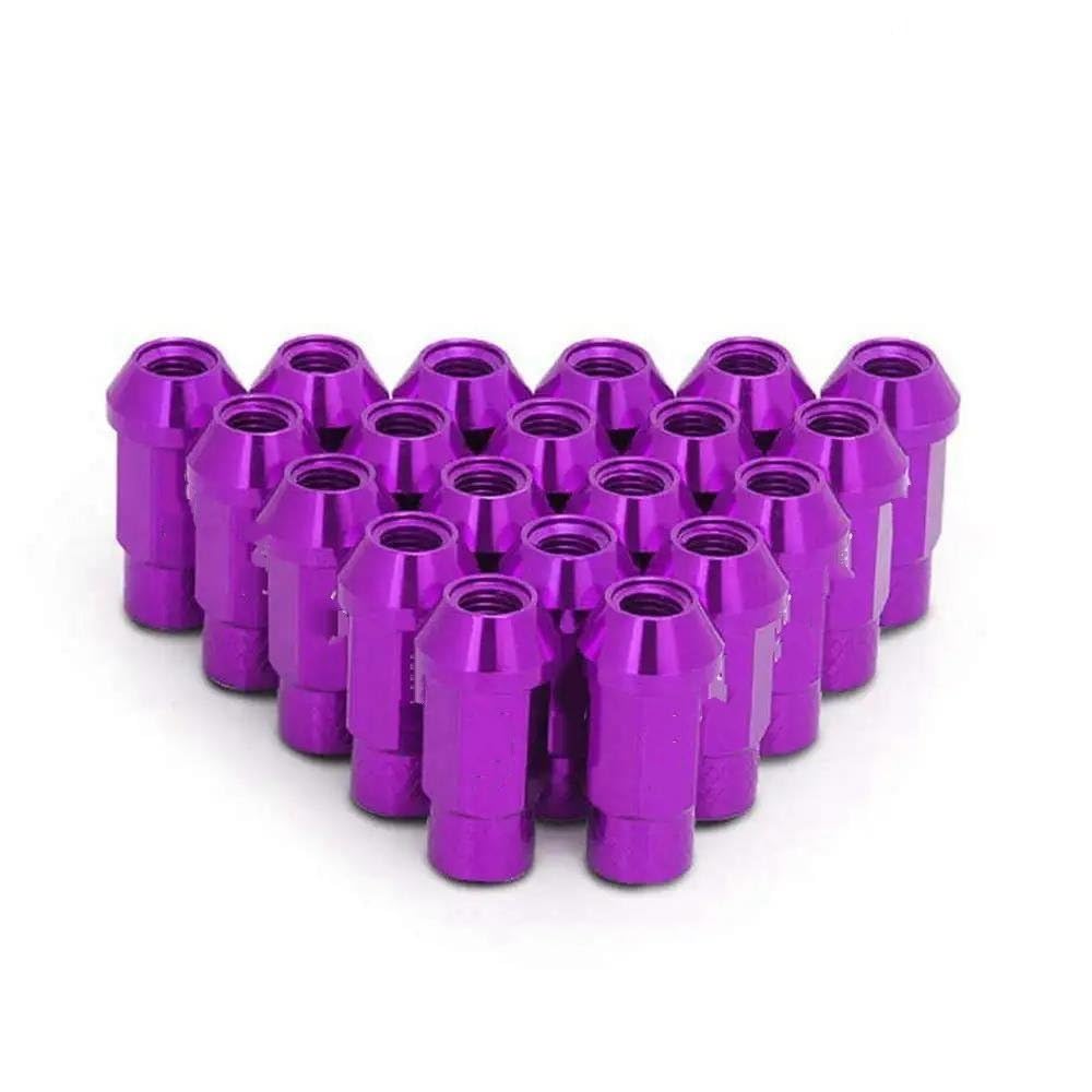 RAVTAKL Radnabenschraube Kompatibel Mit Toyota Aluminium-Radschrauben Radmuttern M12x1,25 M12x1,5 Autozubehör 50mm 20 STK(Purple,M12x1.25) von RAVTAKL