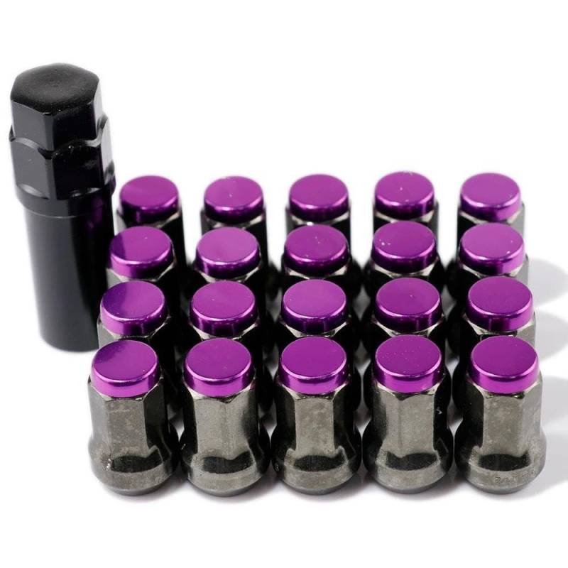 RAVTAKL Radnabenschraube Kompatibel Mit Toyota Autofelgen Radmuttern Flache Unterlegscheibe Radsicherungsmuttern M12 X 1,5 M X 1,25 33 Mm, Stahl 20 Stück(Purple,M12x1.25) von RAVTAKL
