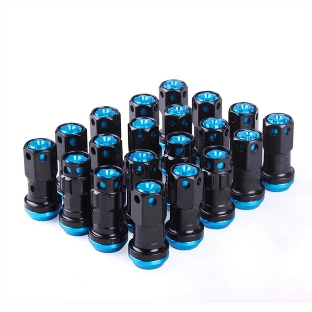 RAVTAKL Radnabenschraube Kompatibel Mit Toyota Stahlradmuttern Radschrauben Racing Composite Lock Radmuttern Mit Schlüssel M12x1,5(Blue) von RAVTAKL