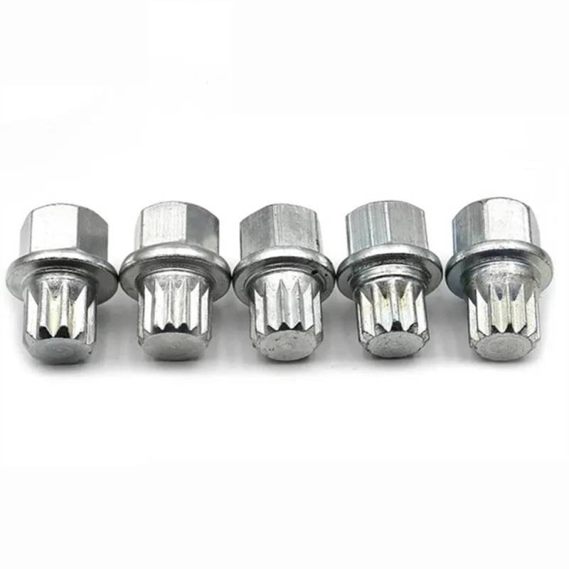 RAVTAKL Radnabenschraube Kompatibel Mit VW Für Golf Für J&etta Für Passat Für Touran Radschrauben Kontermutter Radmutternschlüssel 8D0601139F 4St(16 Teeth) von RAVTAKL