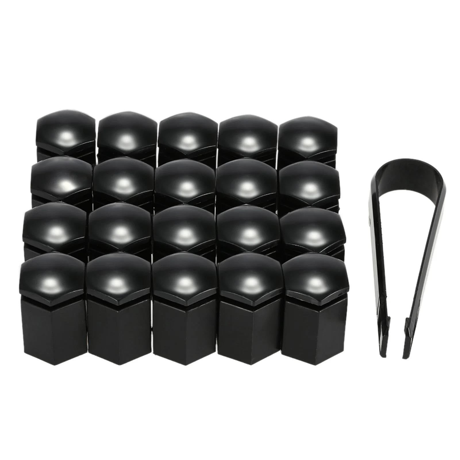 RAVTAKL Radnabenschraube Kompatibel Mit Vauxhall Radmutternabdeckungen Kunststoffkappen 17mm Radmutternkappen Für Autos Radschrauben, 20 Stück(Black) von RAVTAKL