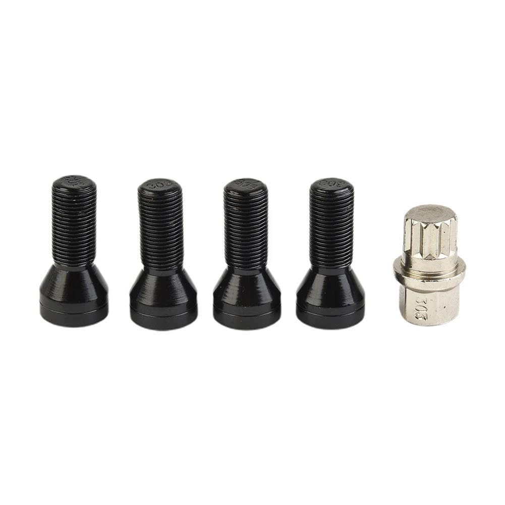 RAVTAKL Radnabenschraube Kompatibel Mit X1 X3 X5 X6 Z4 Radsicherungsschrauben Edelstahllegierung M14x1,25 M12x1,5 Radmuttern 36136776076 4 Stück(M14x1.25) von RAVTAKL