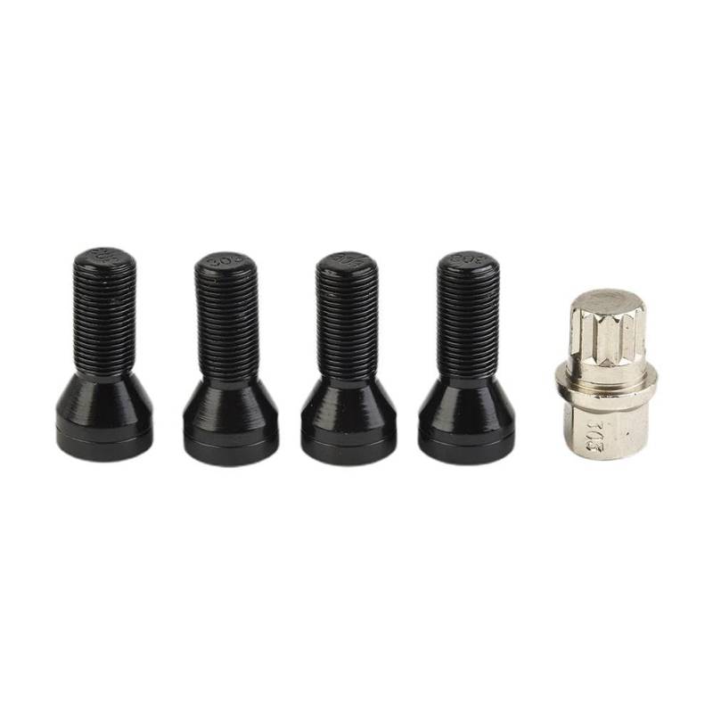 RAVTAKL Radnabenschraube Kompatibel Mit X1 X3 X5 X6 Z4 Radsicherungsschrauben Edelstahllegierung M14x1,25 M12x1,5 Radmuttern 36136776076 4 Stück(M14x1.25) von RAVTAKL