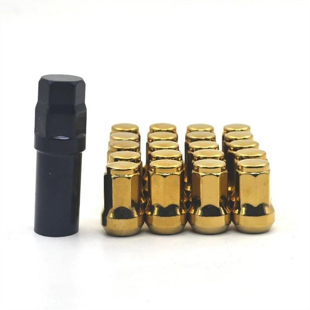 RAVTAKL Radnabenschraube Kompatibel mit Toyota 32 mm M12 x 1,5 M12 x 1,25 Auto-Radmuttern Radschrauben Unterlegscheibe Feststellradmuttern(Gold,M12x1.5) von RAVTAKL