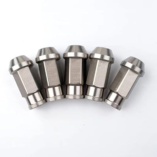 RAVTAKL Radnabenschraube Radmuttern, Auto-Aluminiumlegierung, Radmuttern, Schrauben, Unterlegscheibe, Feststellradmuttern, M12 X 1,5, M12 X 1,25, 20 Stück(Silver,50MM-M12x1.25) von RAVTAKL