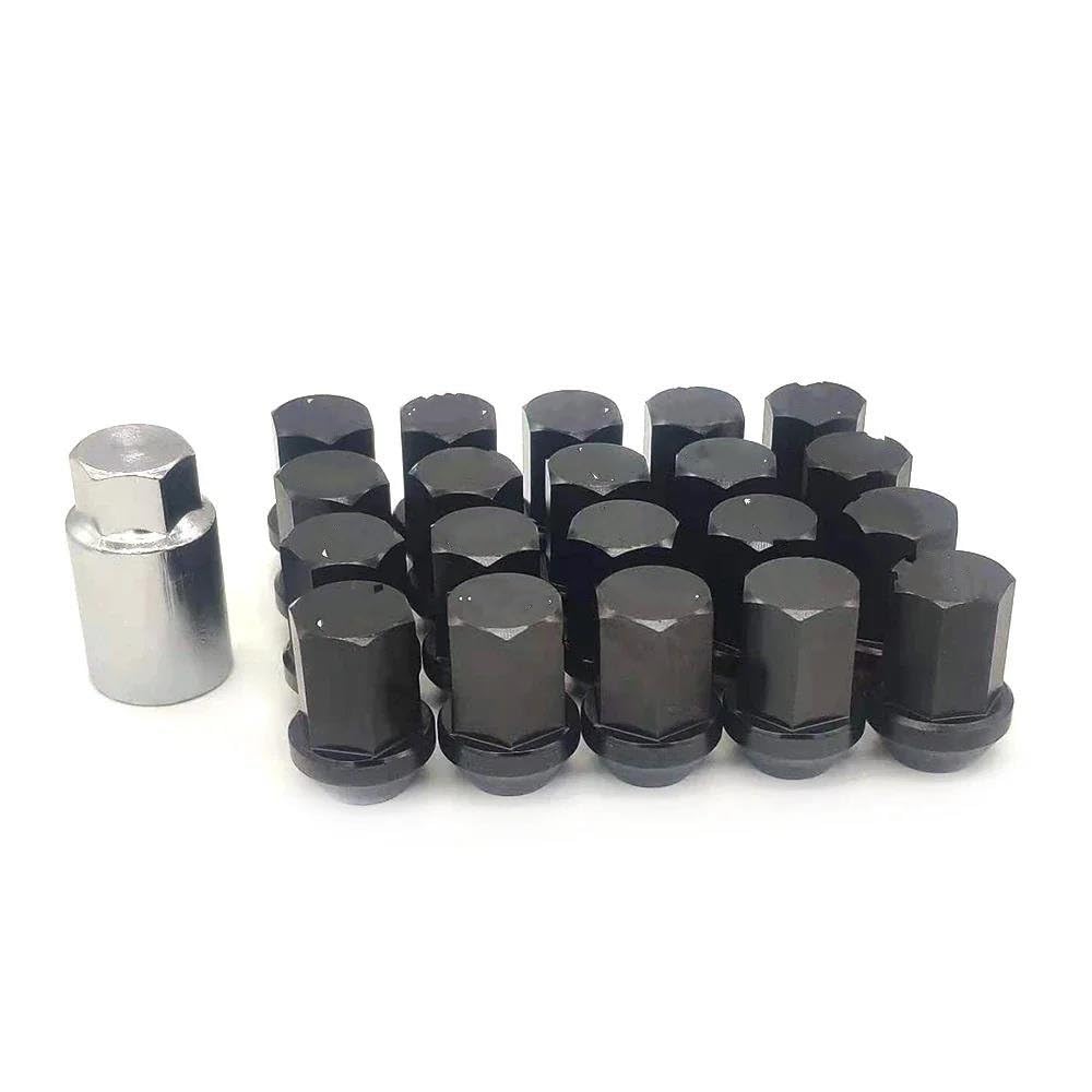 RAVTAKL Radnabenschraube Radmuttern Aluminium Radmuttern Schraube M12x1,5 M12x 1,25 35MM Nabenmutter Nabenmutter Schraube Autozubehör(Black,M12x1.5) von RAVTAKL