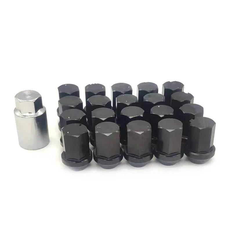 RAVTAKL Radnabenschraube Radmuttern Aluminium Radmuttern Schraube M12x1,5 M12x 1,25 35MM Nabenmutter Nabenmutter Schraube Autozubehör(Black,M12x1.5) von RAVTAKL