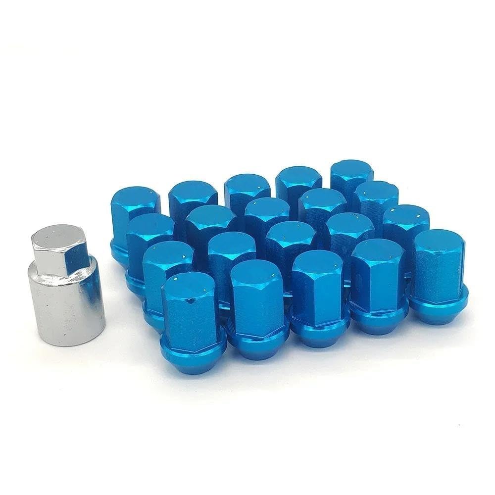 RAVTAKL Radnabenschraube Radmuttern Aluminium Radmuttern Schraube M12x1,5 M12x 1,25 35MM Nabenmutter Nabenmutter Schraube Autozubehör(Blue,M12x1.25) von RAVTAKL