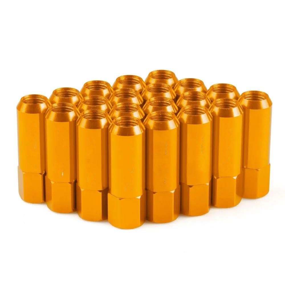 RAVTAKL Radnabenschraube Radschrauben Radmuttern Schraube Aluminium Unterlegscheibe Feststellradmuttern 60mm M14*1,5 BX101006 20St(Gold) von RAVTAKL