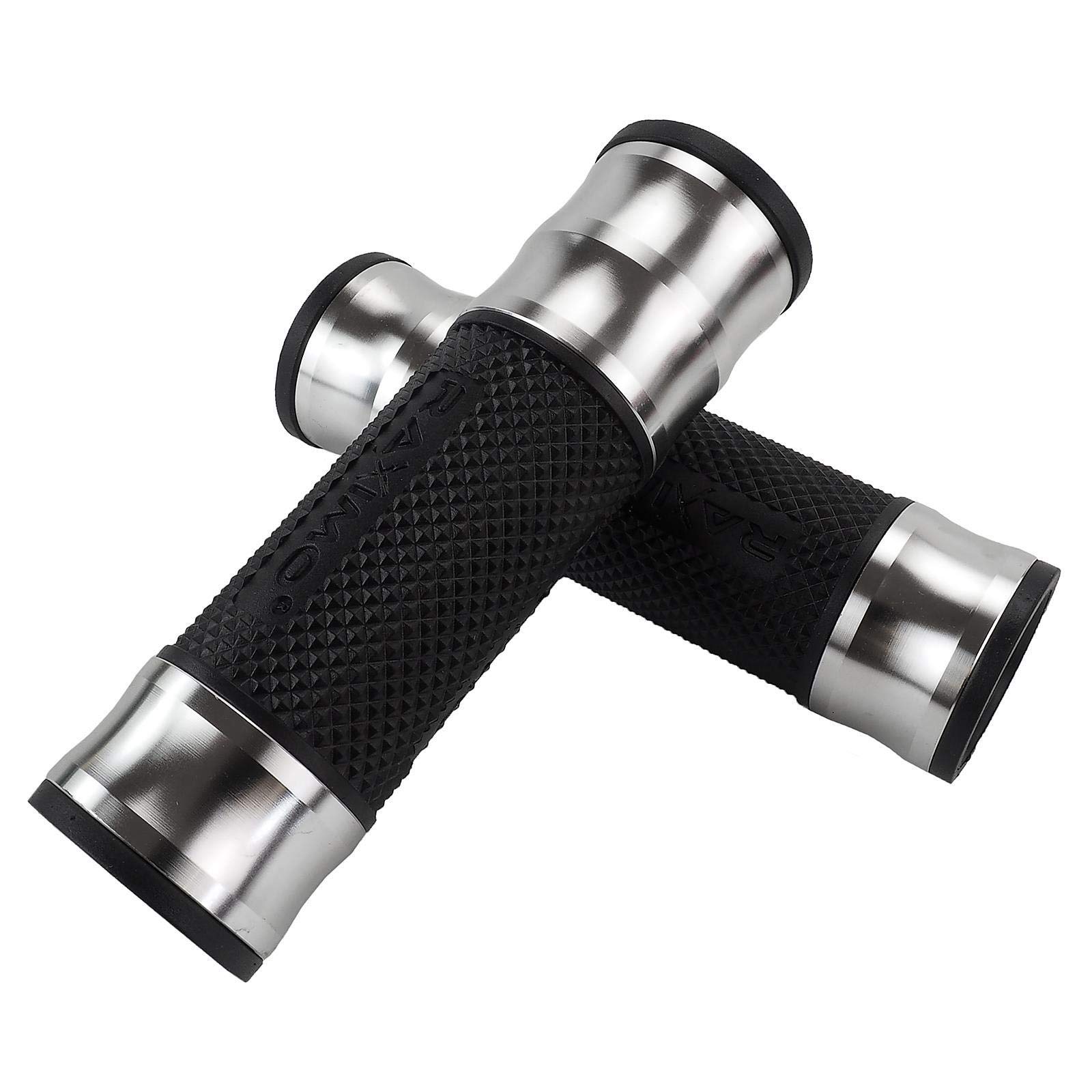 CNC Alu Lenkergriffe Set Raximo für 22mm Lenker Silber CNC Alu Lenkergriffe Set Raximo für 22mm Lenker Silber von RAXIMO