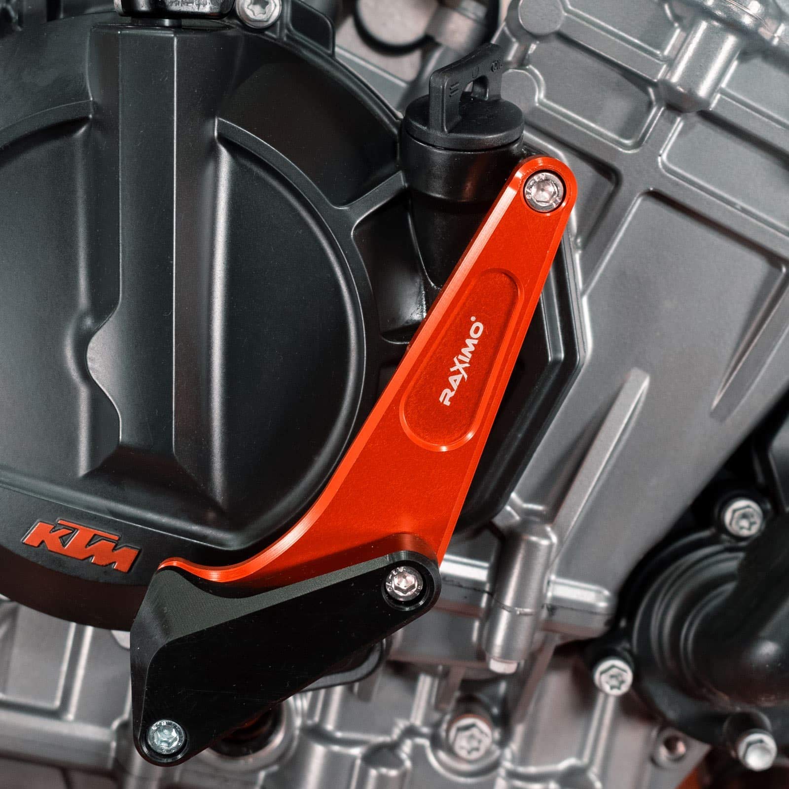 Motordeckelschützer Links und rechts Raximo orange passend für KTM Duke 790 2018-2019 von RAXIMO