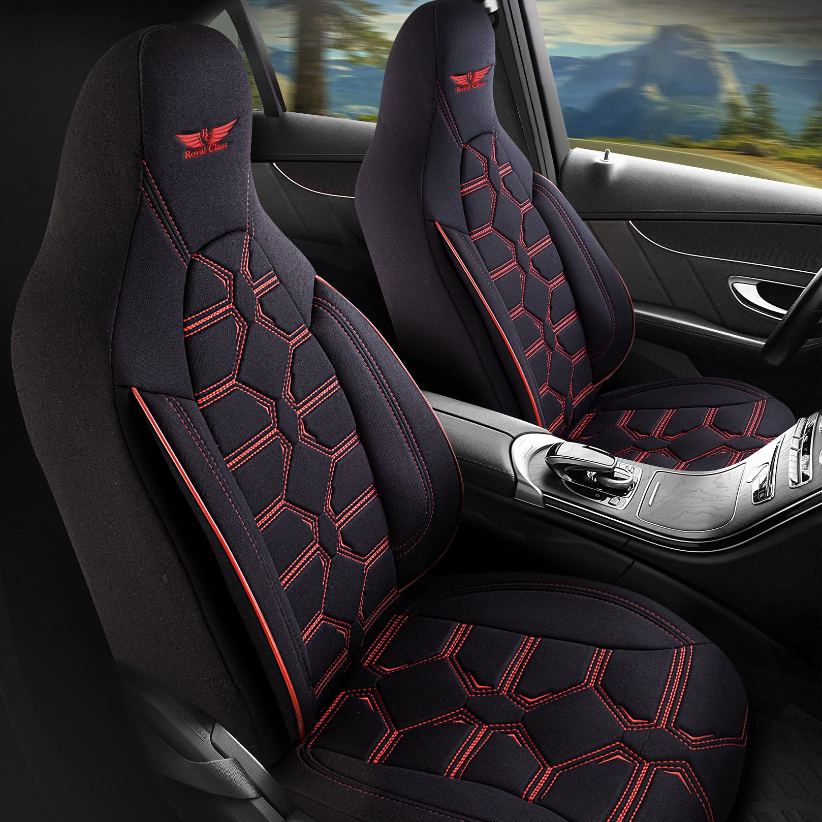Auto Sitzbezüge für Pilot Vordersitze Fahrer und Beifahrer kompatibel für Ford Transit Connect in Schwarz Rot Pilot 2.2 das Sitzbezugsset mit Sitzschoner Airbag Auto Zubehör Innenraum Auto Sitzbezüge für Pilot Vordersitze Fahrer und Beifahrer kompatibel für Ford Transit Connect in Schwarz Rot Pilot 2.2 das Sitzbezugsset mit Sitzschoner Airbag Auto Zubehör Innenraum von RC Royal Class