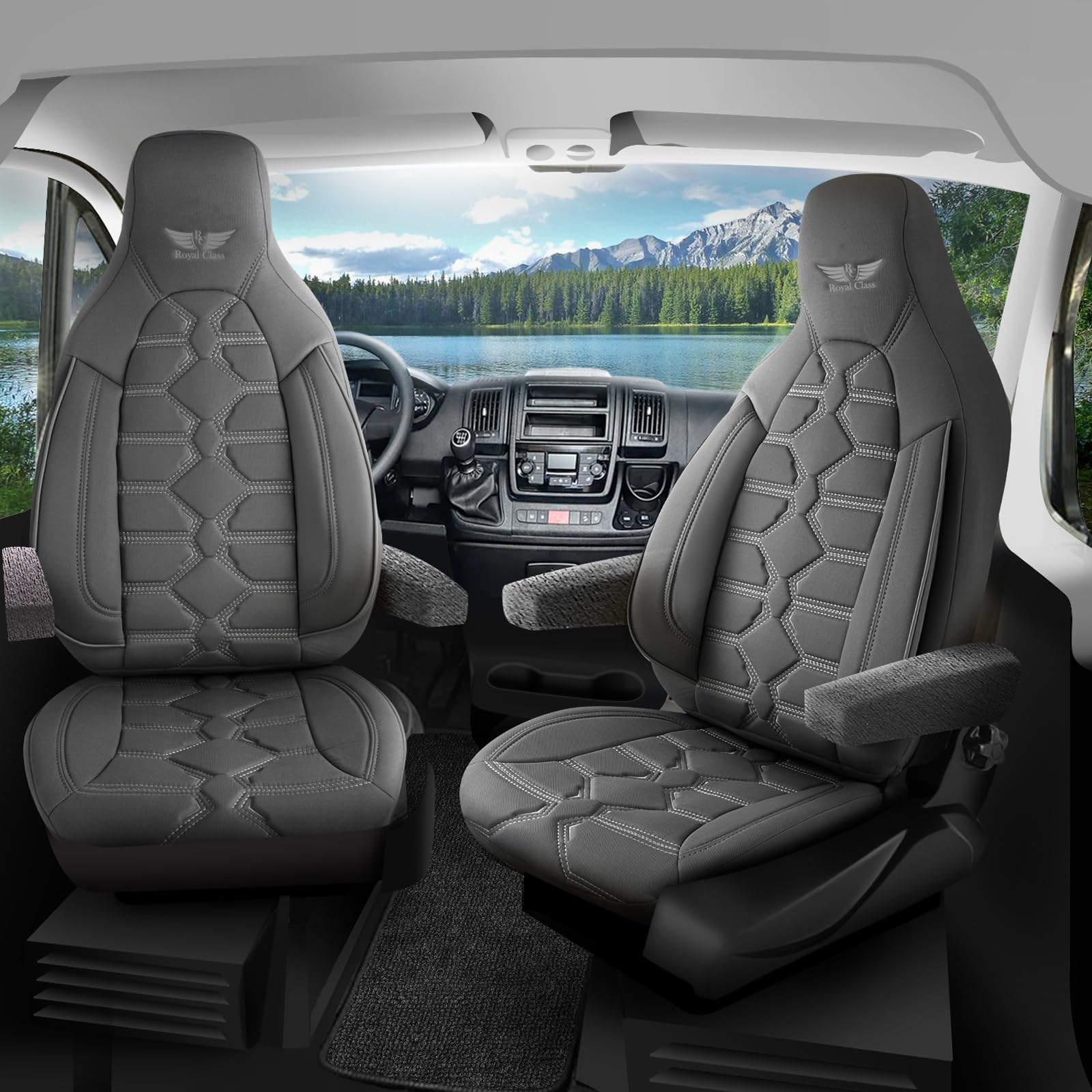 RC Royal Class Auto Sitzbezüge für Pilot Vordersitze Fahrer und Beifahrer kompatibel für FIAT Ducato in Grau Pilot 2.4 das Sitzbezugsset Auto Zubehör Innenraum RC Royal Class Auto Sitzbezüge für Pilot Vordersitze Fahrer und Beifahrer kompatibel für FIAT Ducato in Grau Pilot 2.4 das Sitzbezugsset Auto Zubehör Innenraum von RC Royal Class