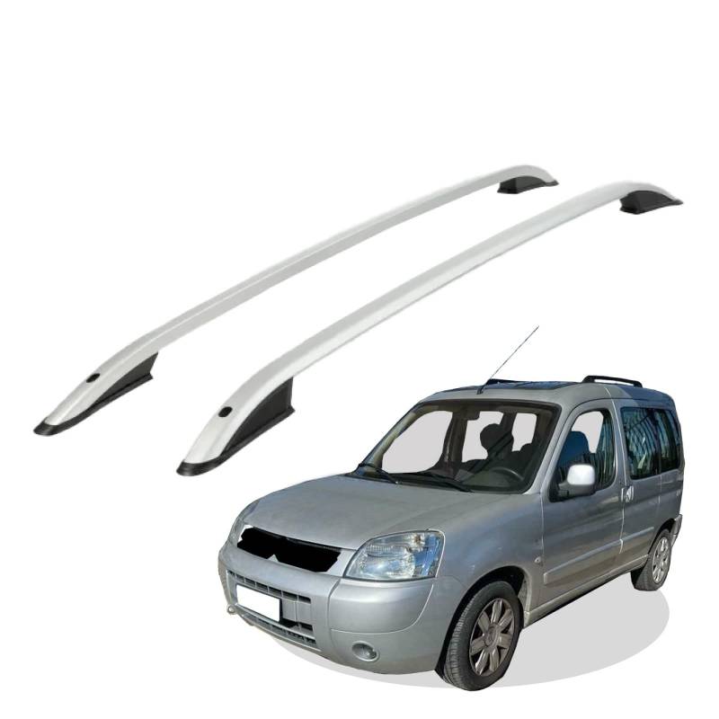 RC Royal Class Dachreling aus Aluminium eloxiert passend für Citroen Berlingo Baujahr 1997-2007 passgenau in Silber mit Allgemeiner Betriebserlaubnis (ABE) von RC Royal Class