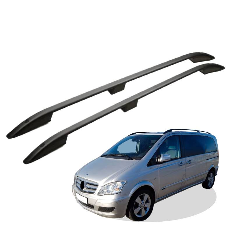RC Royal Class Dachreling aus Aluminium eloxiert passend für Mercedes Benz Viano L2 mittel (MWB) Baujahr ab 2003?2014 passgenau in Schwarz mit Allgemeiner Betriebserlaubnis (ABE) von RC Royal Class