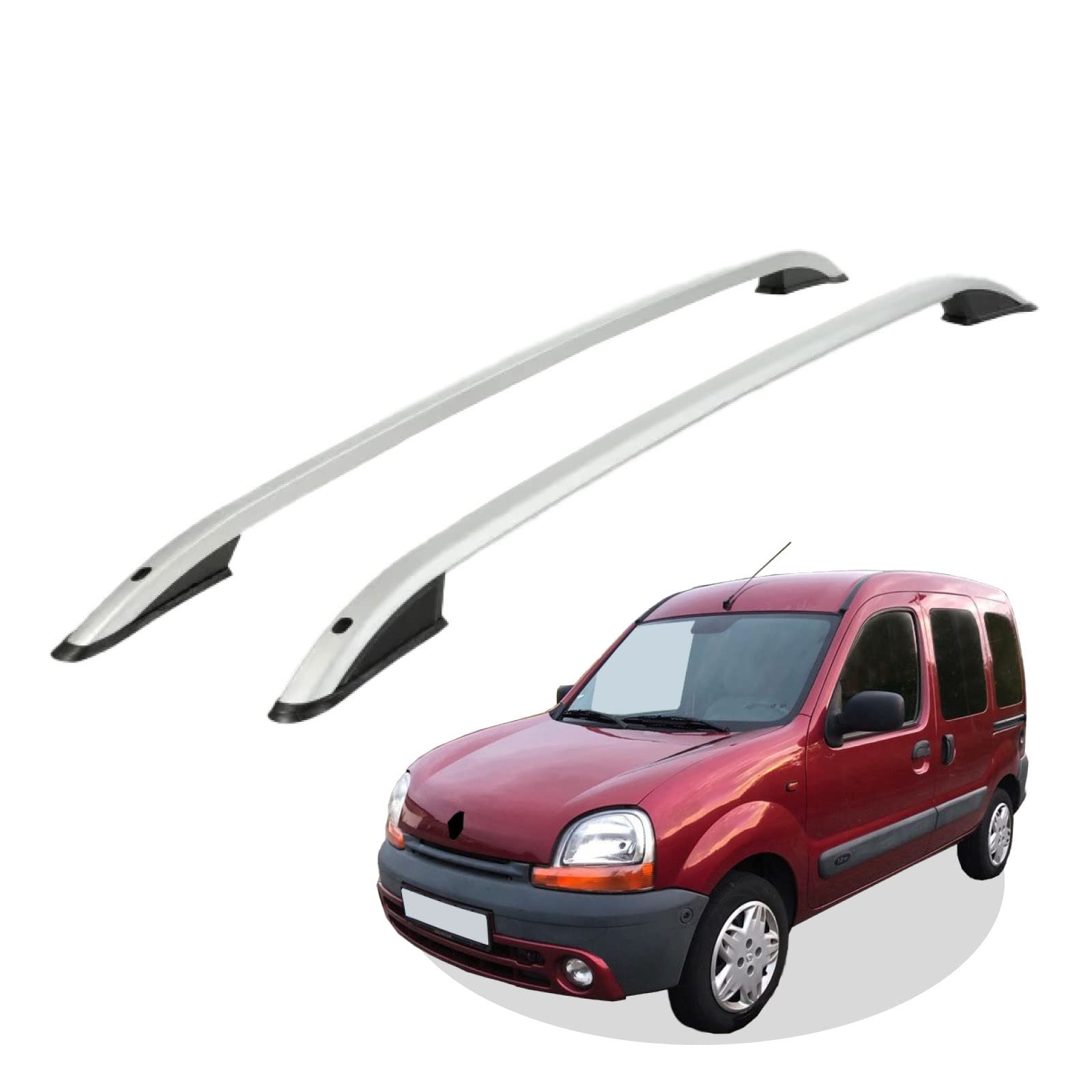 RC Royal Class Dachreling aus Aluminium eloxiert passend für Renault Kangoo Baujahr ab 1999-2008 passgenau in Silber mit Allgemeiner Betriebserlaubnis (ABE) von RC Royal Class