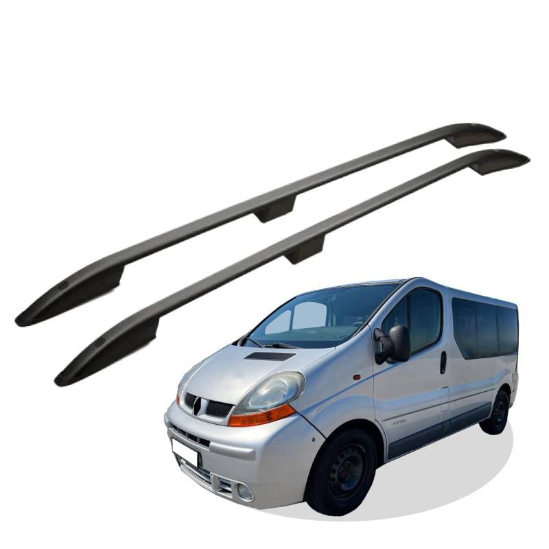 RC Royal Class Dachreling aus Aluminium eloxiert passend für Renault Trafic L2 lang (LWB) Baujahr ab 2001-2015 passgenau in Schwarz mit Allgemeiner Betriebserlaubnis (ABE) von RC Royal Class