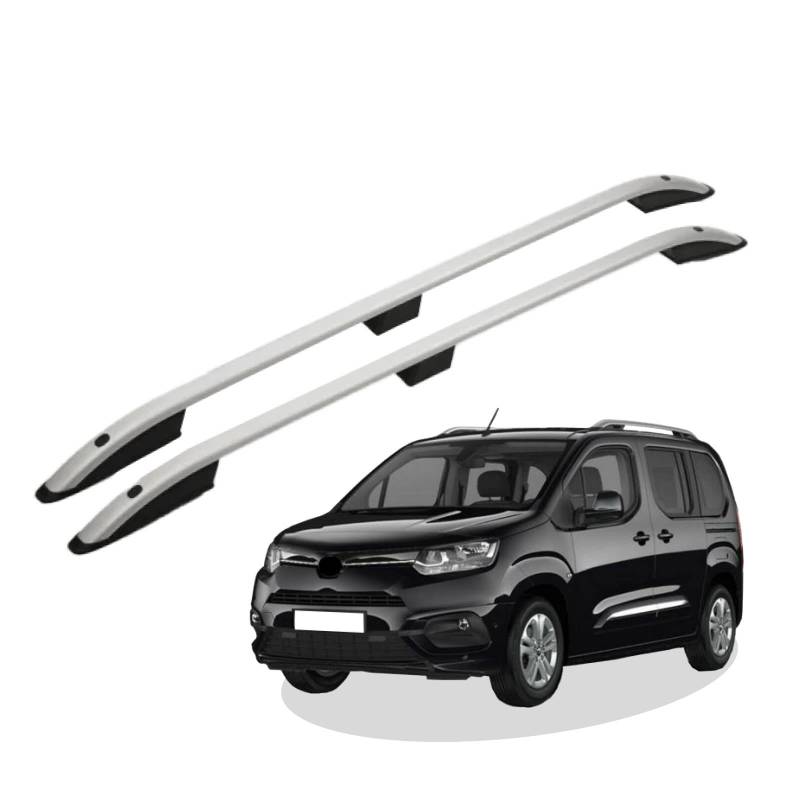 RC Royal Class Dachreling aus Aluminium eloxiert passend für Toyota Proace City L1 kurz (SWB) Baujahr ab 2018 passgenau in Silber mit Allgemeiner Betriebserlaubnis (ABE) von RC Royal Class