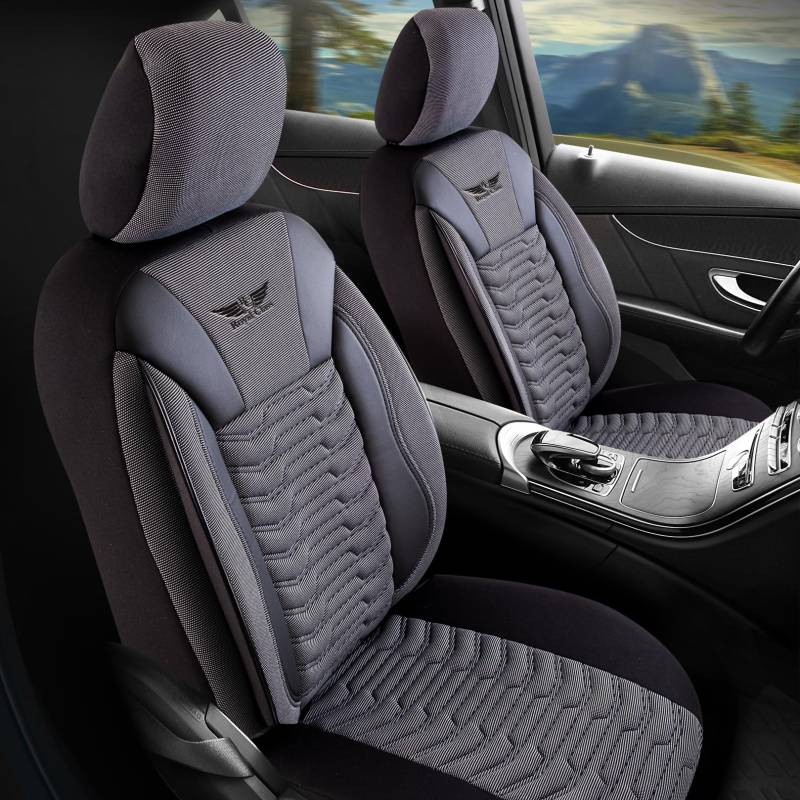 Royal Class Auto Sitzbezüge kompatibel für Ford Galaxy in Dark Grau Komplett Fahrer und Beifahrer mit Rücksitzbank, Autositzbezug Schonbezug Sitzbezug Komplettset 5-Sitze Kunstleder von RC Royal Class