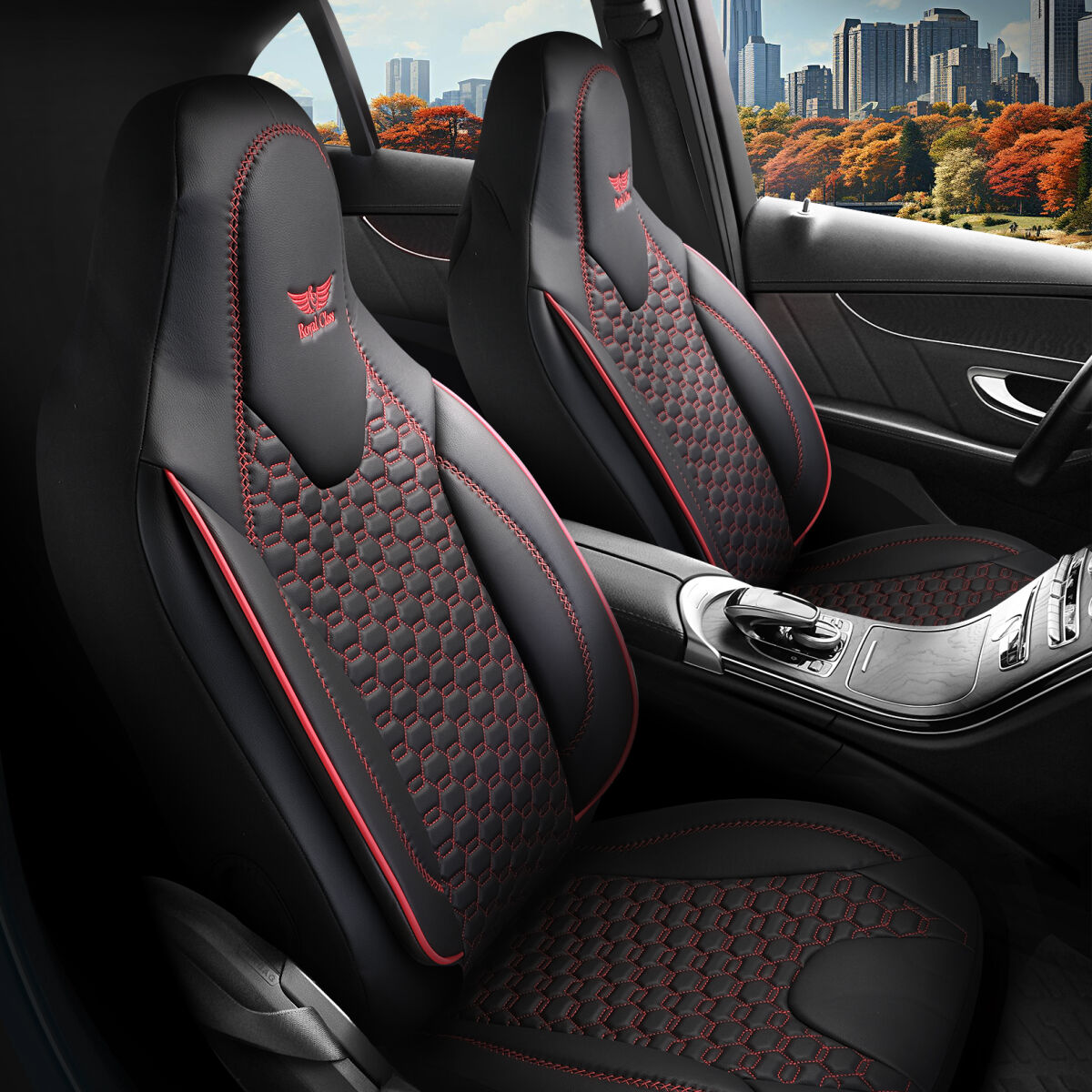 Sitzbezüge passend für BMW X1 in Schwarz Rot Pilot 8.1 Sitzbezüge passend für BMW X1 in Schwarz Rot Pilot 8.1 von RC Royal Class