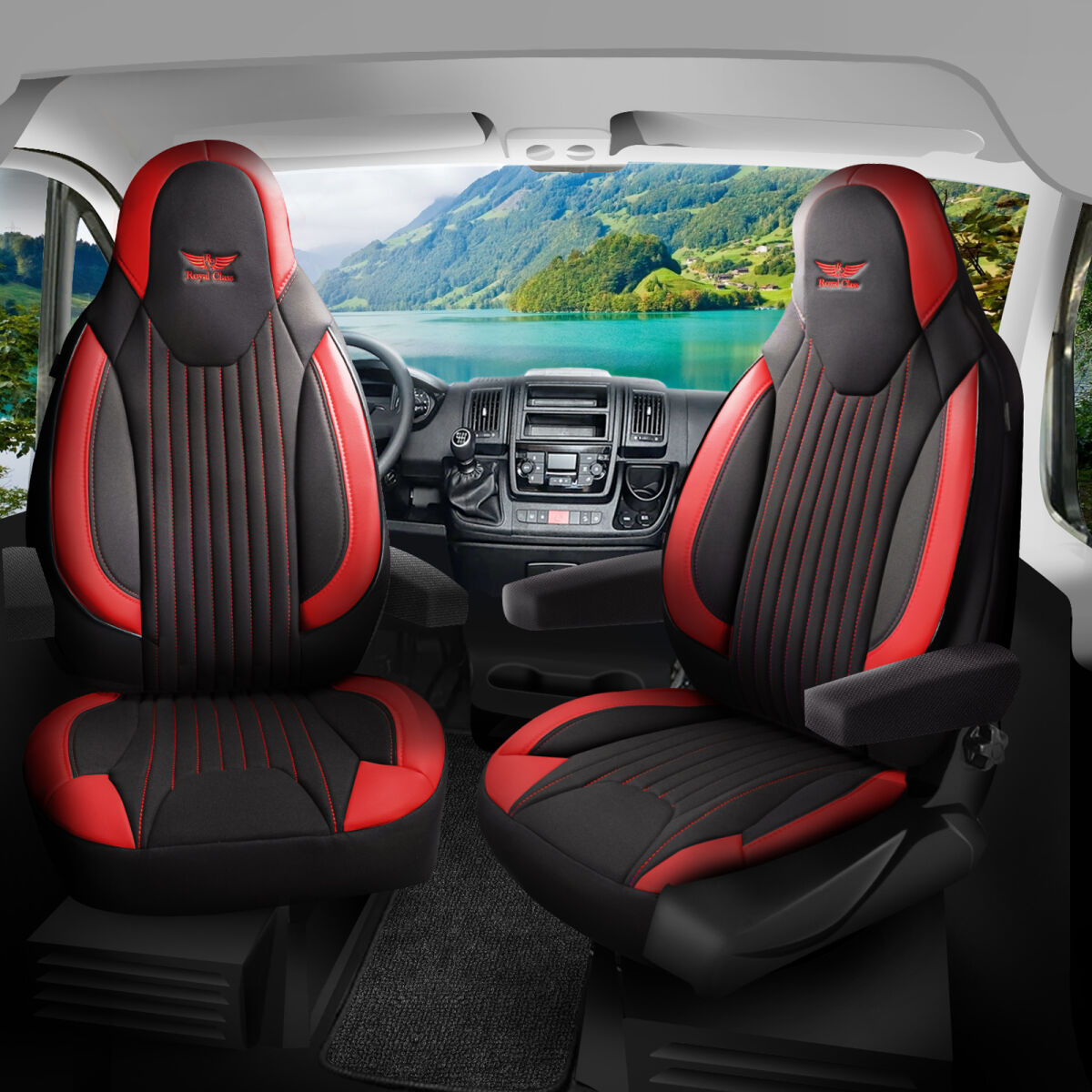 Sitzbezüge passend für Chausson Wohnmobil Caravan in Schwarz Rot Pilot 6.12 Sitzbezüge passend für Chausson Wohnmobil Caravan in Schwarz Rot Pilot 6.12 von RC Royal Class