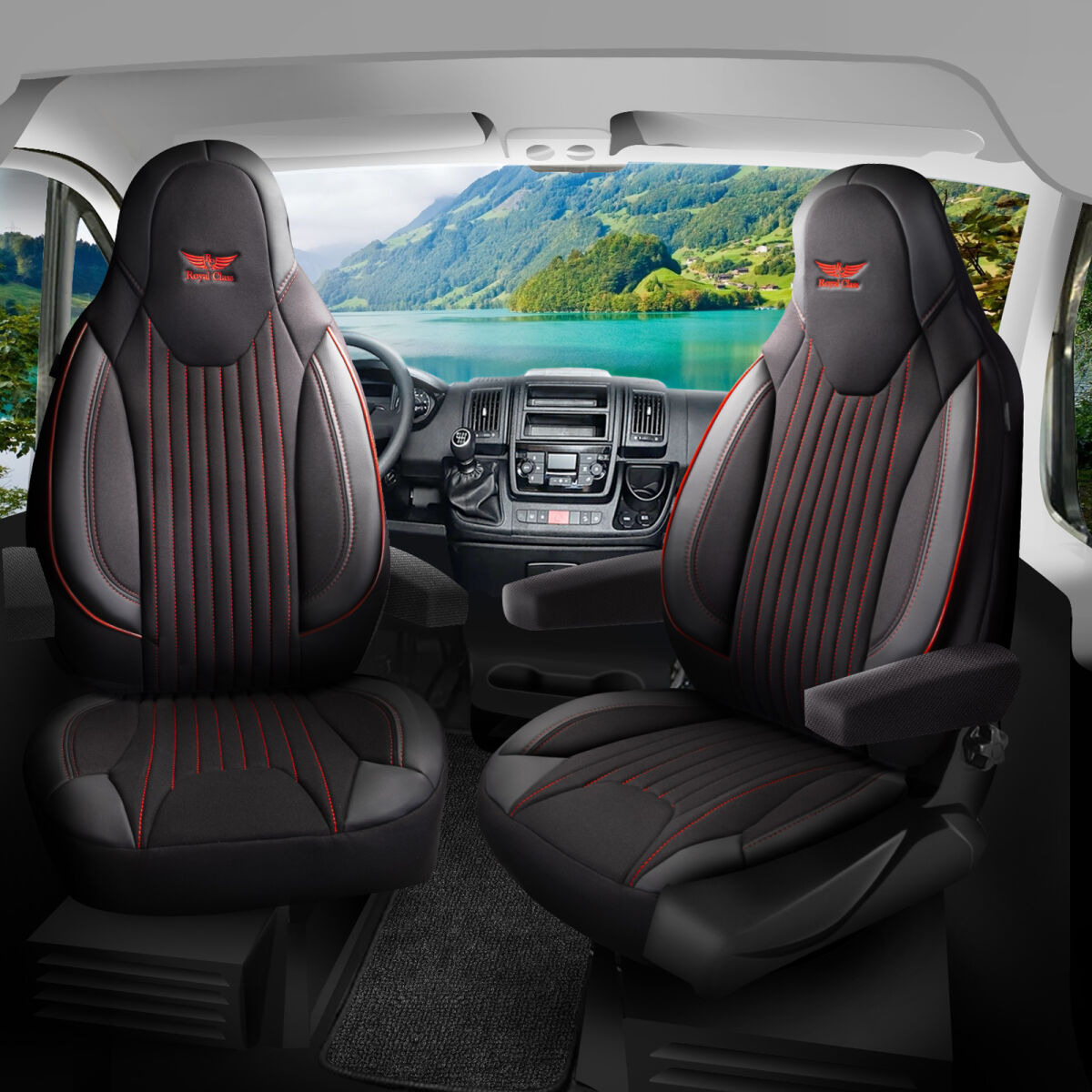 Sitzbezüge passend für Dethleffs Wohnmobil Caravan in Schwarz Rot Pilot 6.2 Sitzbezüge passend für Dethleffs Wohnmobil Caravan in Schwarz Rot Pilot 6.2 von RC Royal Class