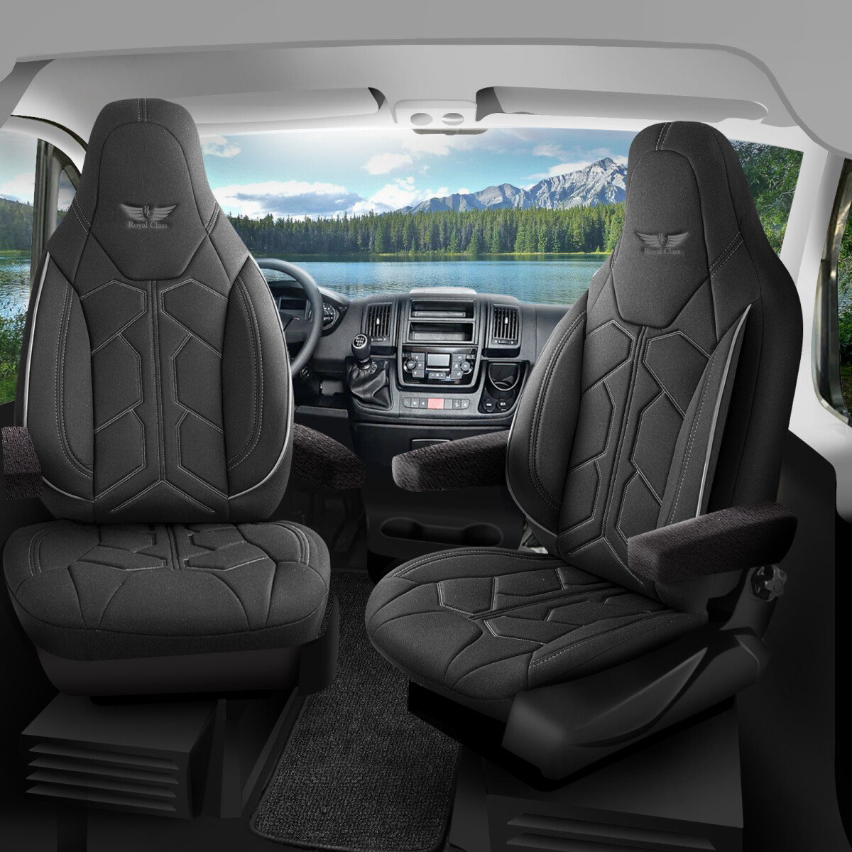 Sitzbezüge passend für Frankia Wohnmobil Caravan in Schwarz Grau Pilot 1.1 Sitzbezüge passend für Frankia Wohnmobil Caravan in Schwarz Grau Pilot 1.1 von RC Royal Class