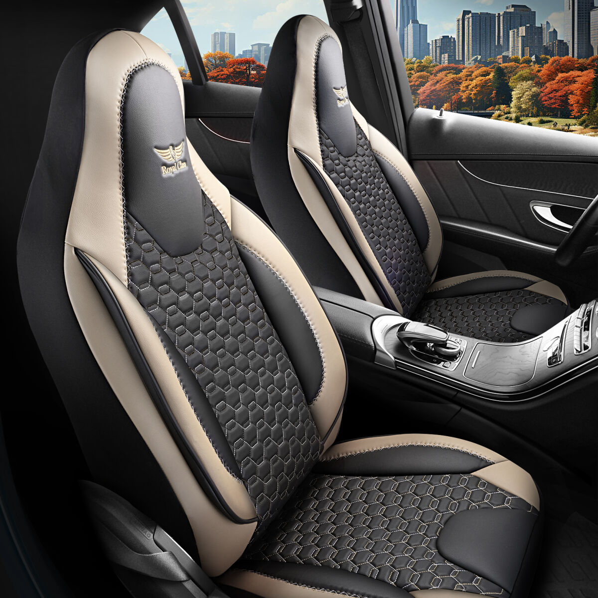 Sitzbezüge passend für Jaguar XF in Schwarz Beige Pilot 8.13 Sitzbezüge passend für Jaguar XF in Schwarz Beige Pilot 8.13 von RC Royal Class