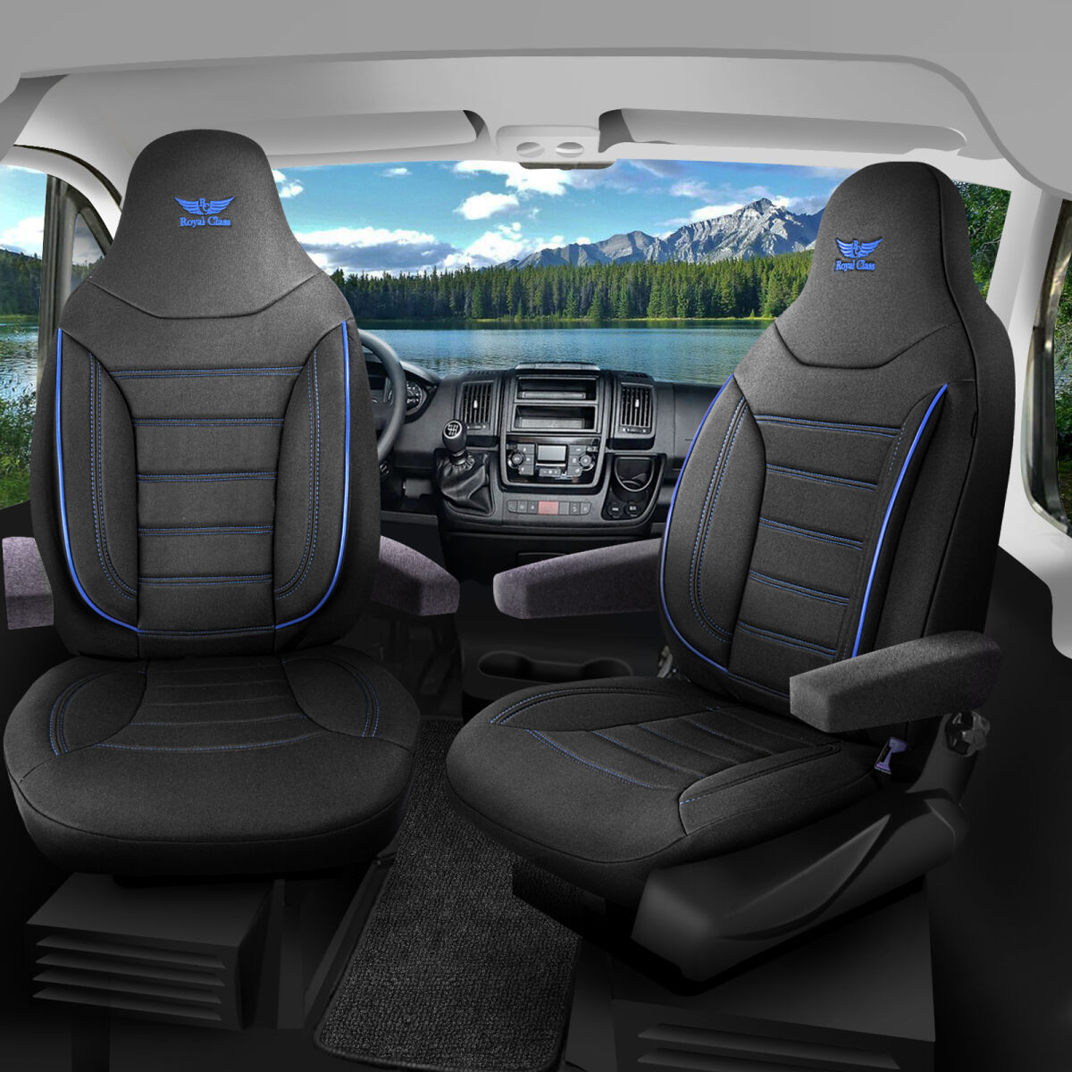 Sitzbezüge passend für Knaus Wohnmobil Caravan in Schwarz Blau Pilot 4.7 Sitzbezüge passend für Knaus Wohnmobil Caravan in Schwarz Blau Pilot 4.7 von RC Royal Class
