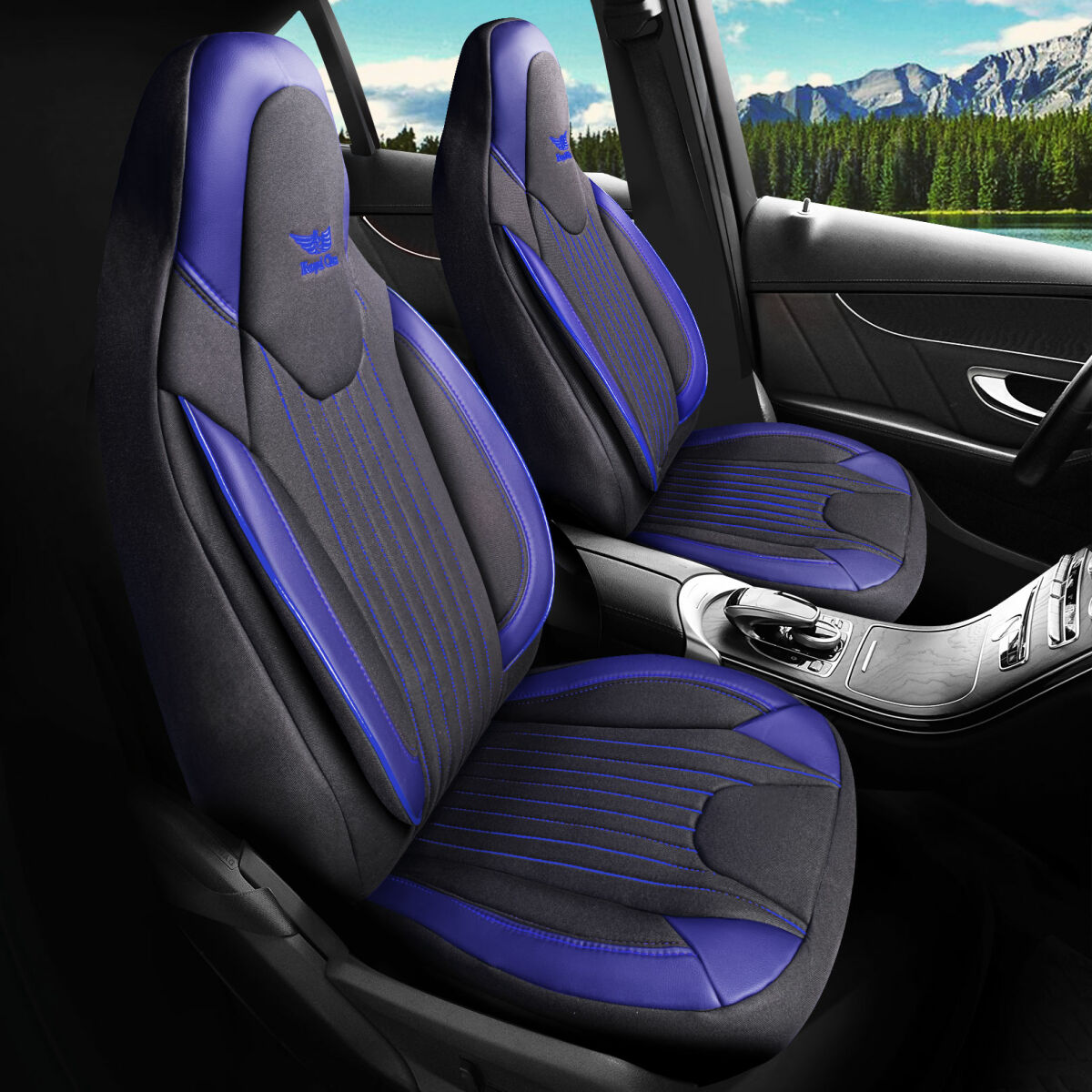 Sitzbezüge passend für Mazda CX-5 in Schwarz Blau Pilot 6.5 von RC Royal Class