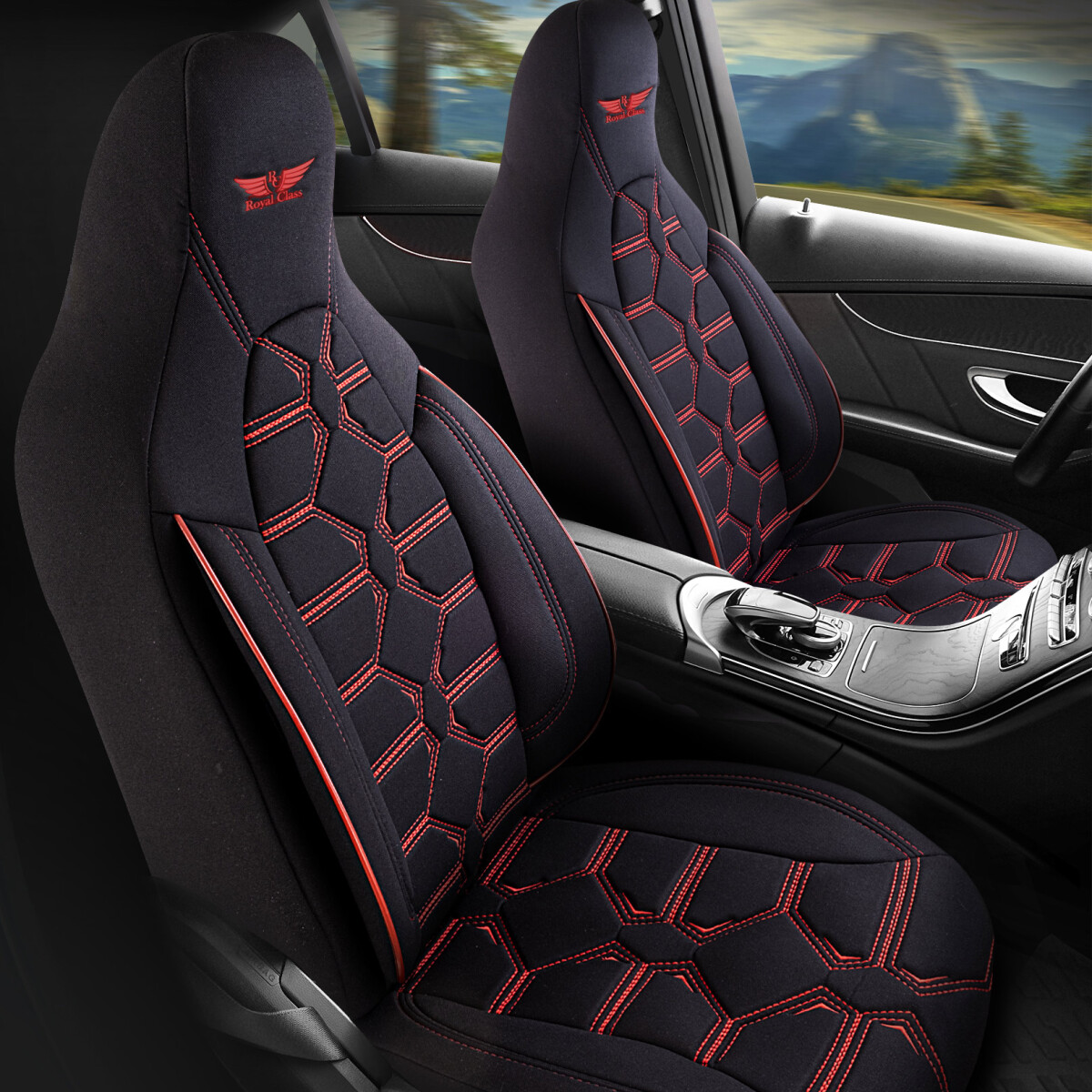 Sitzbezüge passend für Toyota Land Cruiser in Schwarz Rot Pilot 2.2 Sitzbezüge passend für Toyota Land Cruiser in Schwarz Rot Pilot 2.2 von RC Royal Class