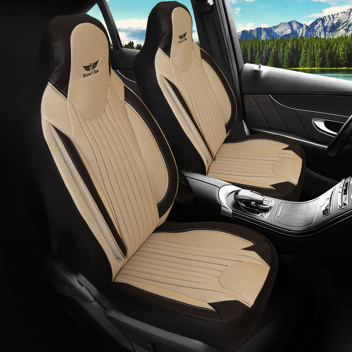 Sitzbezüge passend für Volvo V50 in Beige Schwarz Pilot 6.8 Sitzbezüge passend für Volvo V50 in Beige Schwarz Pilot 6.8 von RC Royal Class