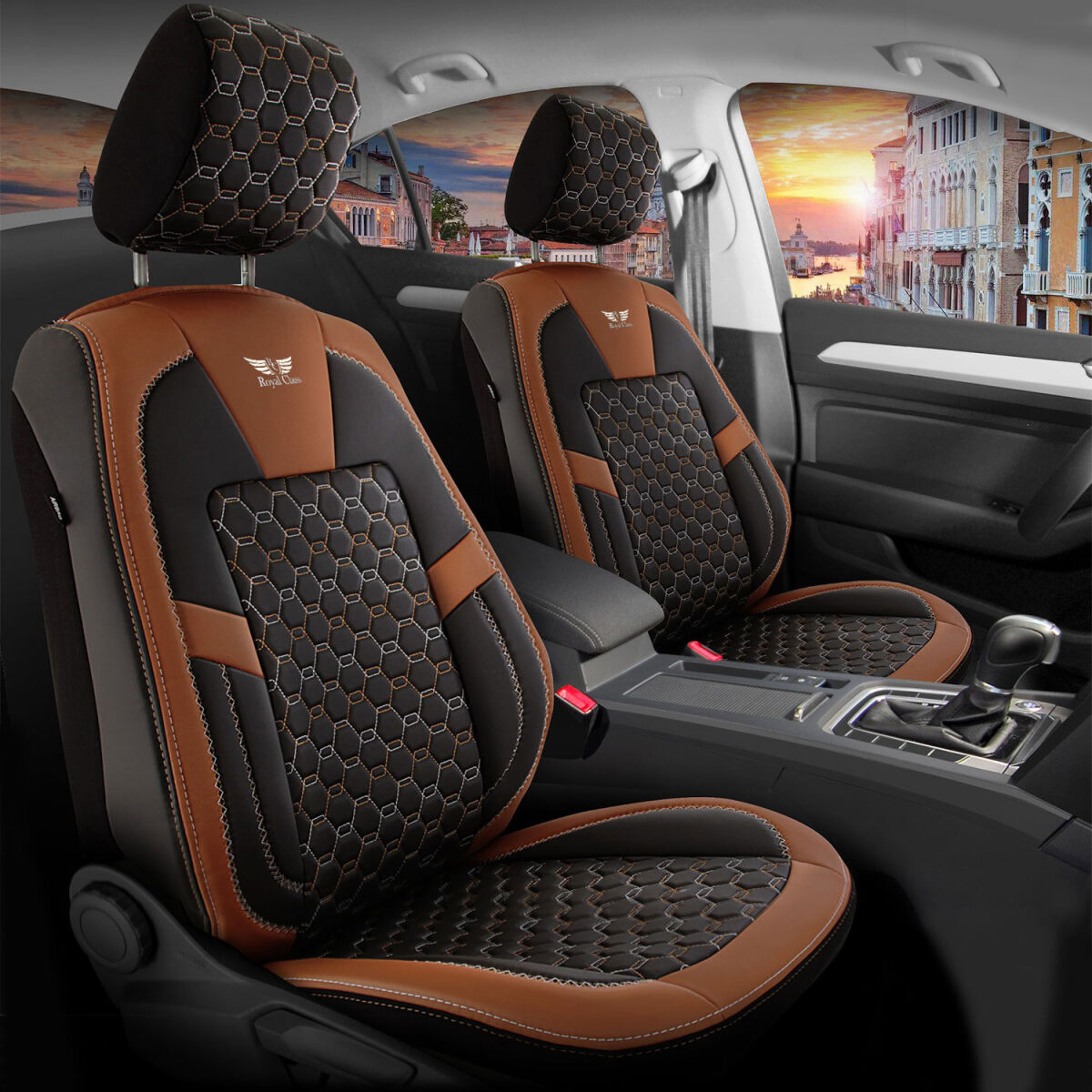Sitzbezüge passend für Volvo XC70 in Schwarz Braun Komplett Sitzbezüge passend für Volvo XC70 in Schwarz Braun Komplett von RC Royal Class