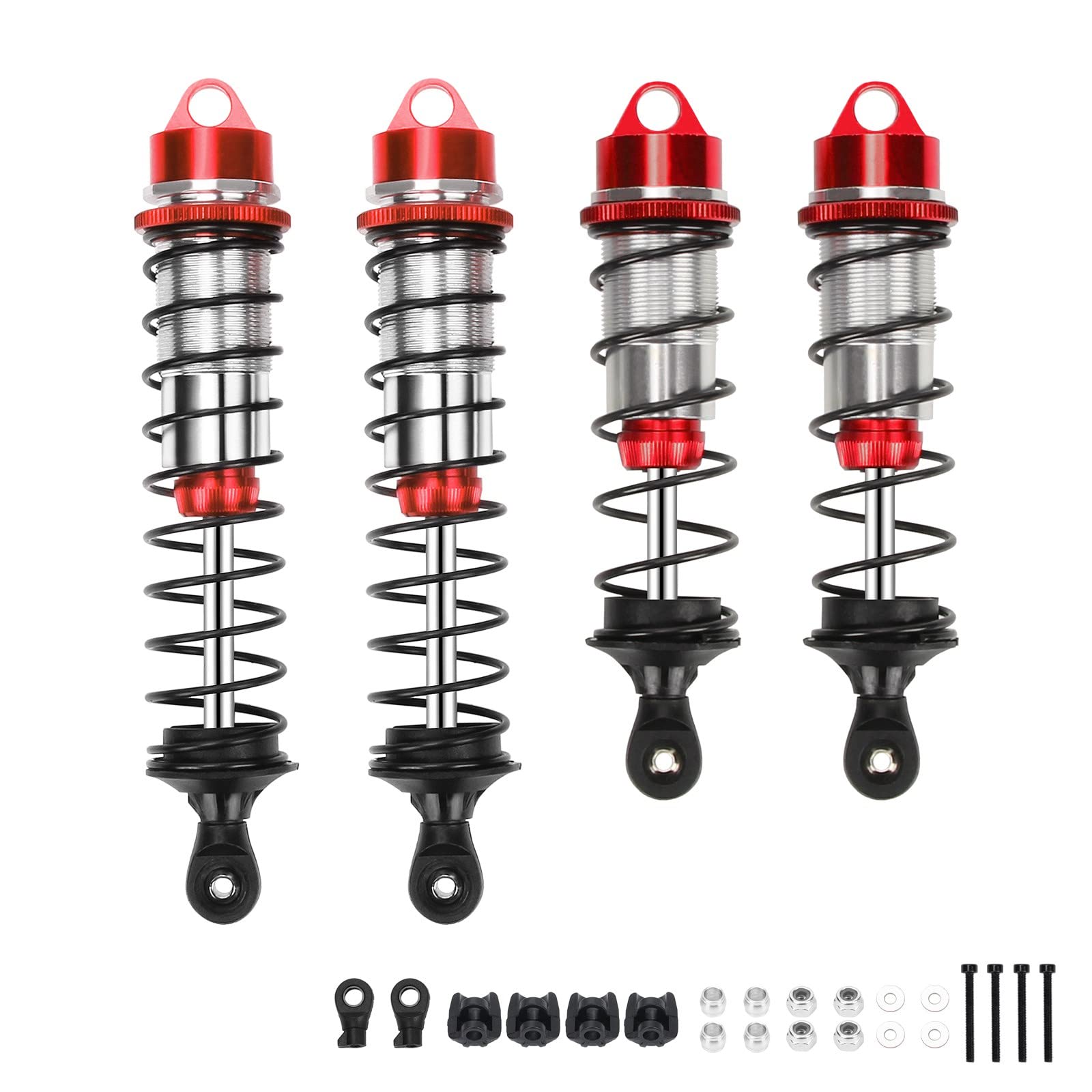 RCAWD ARRMA Shock Set rc Stoßdämpfer vorne hinten für Arrma 1/7 1/8 Mojave EXB Outcast Notorious Typhon Talion Autos Aluminium Hopups Upgrade Teile 2 Stück/Satz（Rot） von RCAWD
