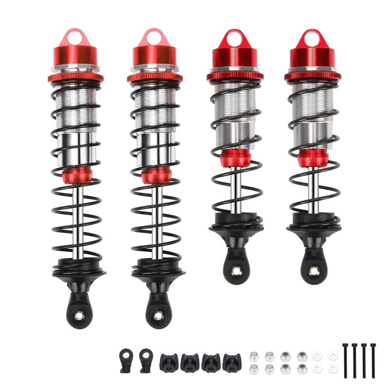 RCAWD ARRMA Shock Set rc Stoßdämpfer vorne hinten für Arrma 1/7 1/8 Mojave EXB Outcast Notorious Typhon Talion Autos Aluminium Hopups Upgrade Teile 2 Stück/Satz（Rot） von RCAWD