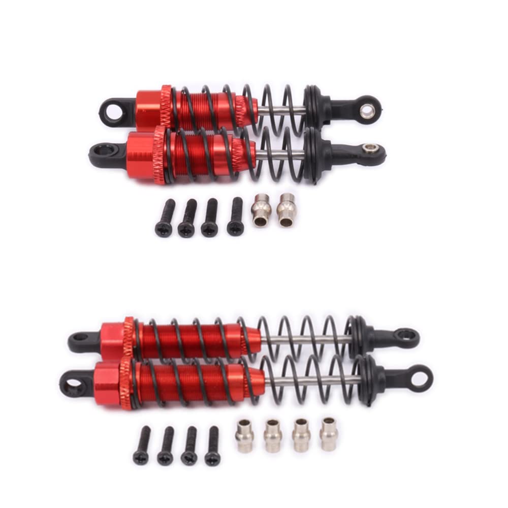 RCAWD RC Shocks 0016 0017 Dämpfer aus Aluminium für 1/12 Wltoys 12428 12423 FY03 12628 Kurzstreckenwüstenbuggy Off-Road Hop-Up-Teile (rot) von RCAWD