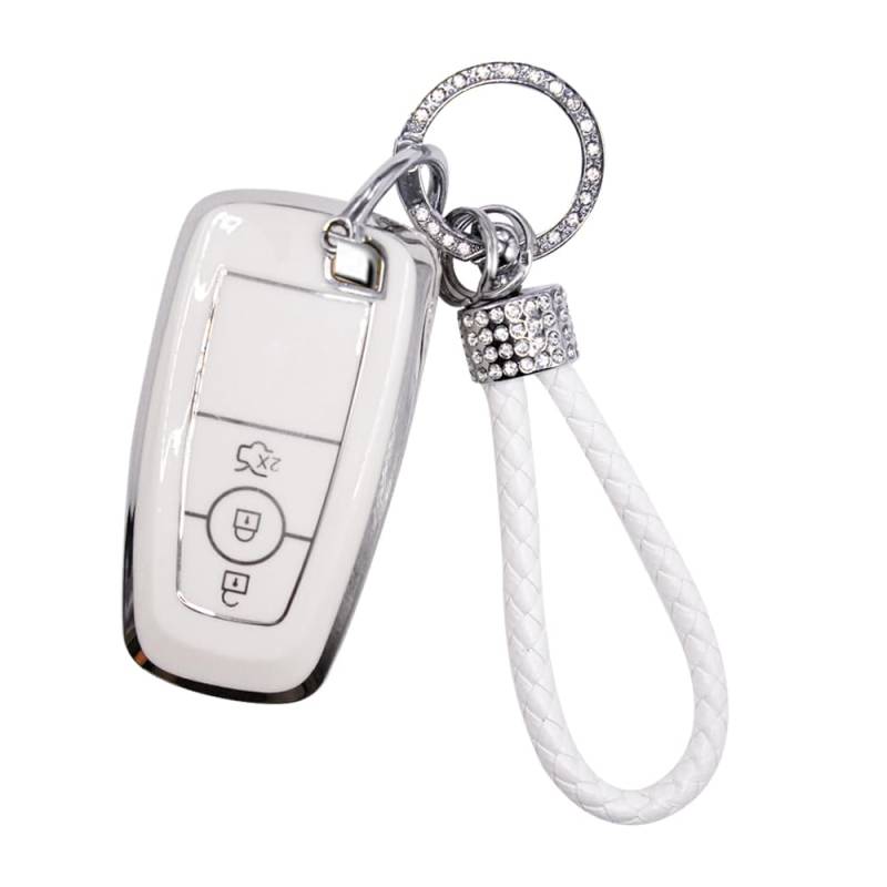 RCBDCYGJ Autoschlüssel Hülle, Schlüsselcover Schlüsselgehäuse Schlüssel Schutzhülle Passt für Ford Ford S-Max F150 Mk4 Focus Mustang Ecosport Fusion Edge Explorer Lincoln MKC MKX MKZ Rot von RCBDCYGJ