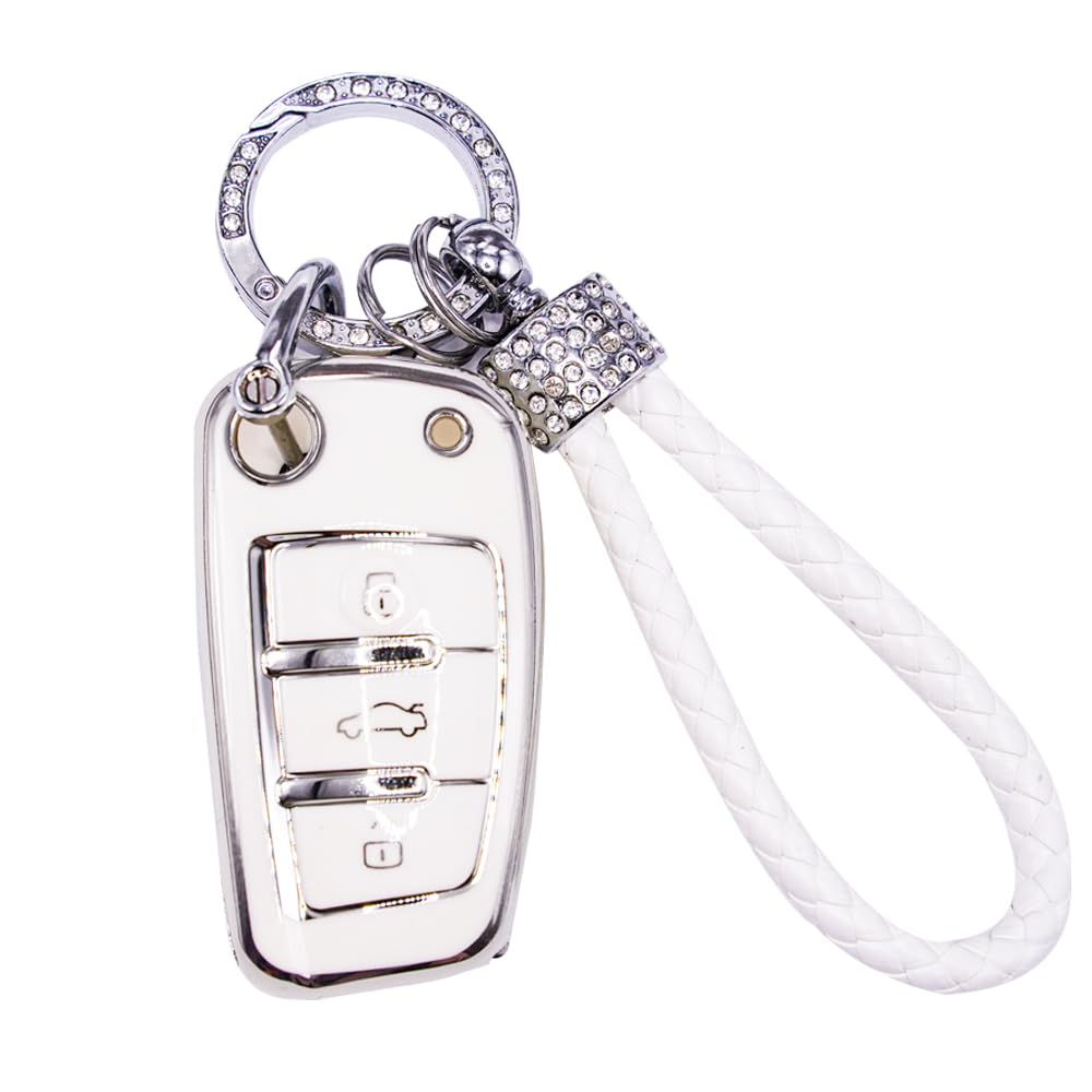 RCBDCYGJ Autoschlüssel Hülle Cover Passt für Audi A1 A3 A4 A6 A8 Quattro Q2 Q3 Q7 S3 S6 RS3 RS6 R8 TT TTS, 3 Tasten Schlüsseletui TPU Schlüsselhülle mit Schlüsselanhänger RCBDCYGJ Autoschlüssel Hülle Cover Passt für Audi A1 A3 A4 A6 A8 Quattro Q2 Q3 Q7 S3 S6 RS3 RS6 R8 TT TTS, 3 Tasten Schlüsseletui TPU Schlüsselhülle mit Schlüsselanhänger von RCBDCYGJ